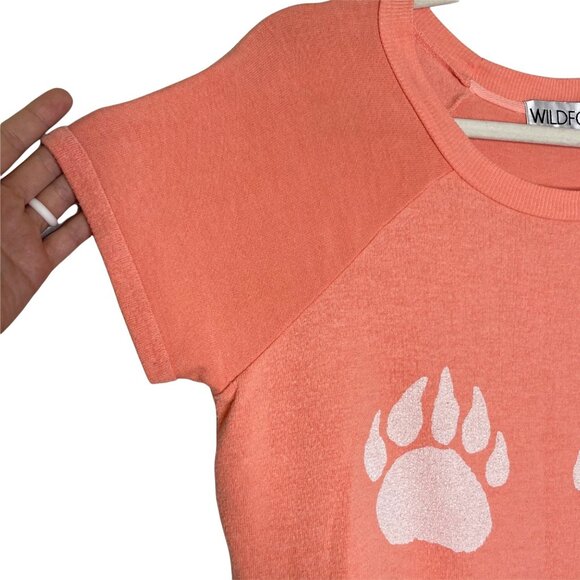 Wildfox Paws Camden Top Size Medium  70's Lipstick Short Sleeve Coral Sz M - Picture 3 of 8